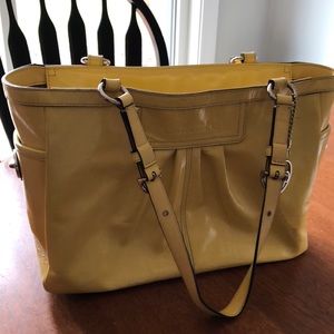 Yellow leather Coach bag